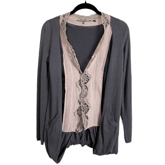 Anthropologie Sweaters - Knitted & Knotted Anthropologie Cardigan‎ Size XS Gray Beige Layer Sweater